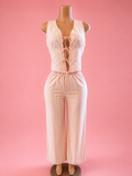 Two-Piece Blush-Pink Embroidered Set