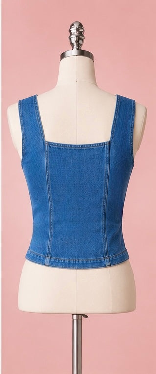Denim Vest Top
