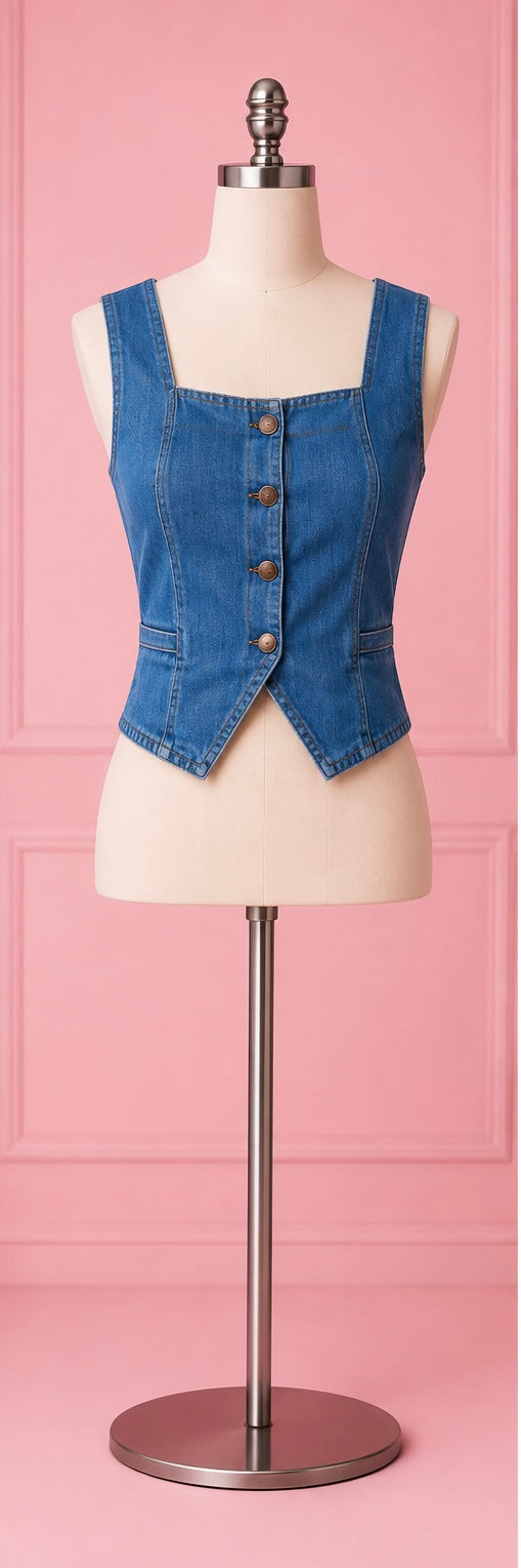 Denim Vest Top