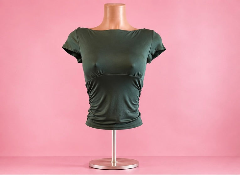 Elegant Ruched Satin Blouse